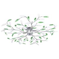 VidaXL Plafondlamp met acryl kristallen bladarmen voor 5xe14 groen