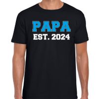 Papa est 2024 t-shirt zwart voor heren - Aanstaande vader/ papa cadeau 2XL  -