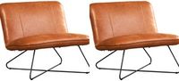 Set van 2 Cognac leren industriële fauteuils zonder armleuning Smile - Vintage Leer Cognac (cognac leer)