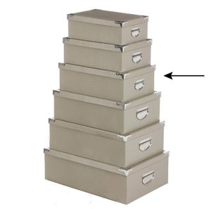 5Five Opbergdoos/box - beige - L36 x B24.5 x H12.5 cm - Stevig karton - Crocobox