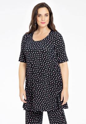Yoek Tuniek wide bottom SPRINKLE | Zwart | Maat 54/56