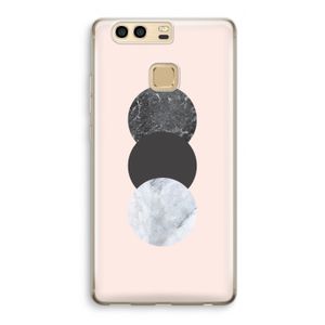 Marmeren cirkels: Huawei P9 Transparant Hoesje