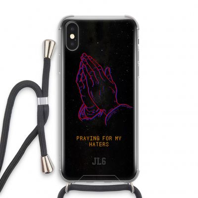 Praying For My Haters: iPhone X Transparant Hoesje met koord