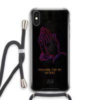 Praying For My Haters: iPhone X Transparant Hoesje met koord