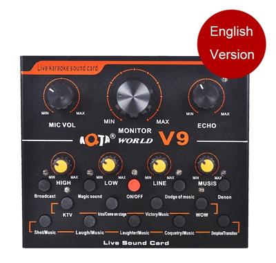 V9 Levende omroep apparatuur Webcast Entertainment Streamer-geluidskaart