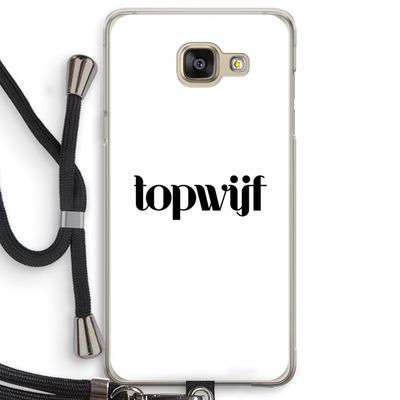 Topwijf Wit: Samsung Galaxy A5 (2016) Transparant Hoesje met koord