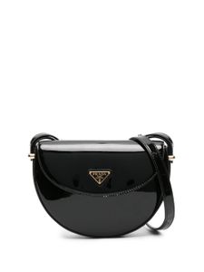 Prada sac porté épaule en cuir à logo triangle - Noir