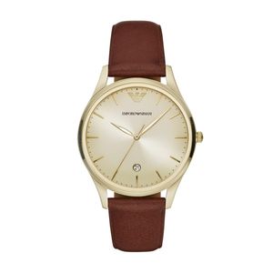 Horlogeband Armani AR11312 Leder Bruin 16mm