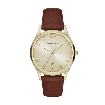 Horlogeband Armani AR11312 Leder Bruin 16mm