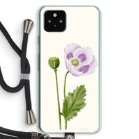 Purple poppy: Pixel 5a 5G Transparant Hoesje met koord