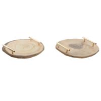 Tafeldecoratie Home ESPRIT Bruin Gouden 30 x 30 x 4 cm (2 Stuks)