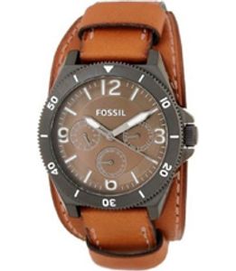 Horlogeband Fossil BQ2115 Onderliggend Leder Bruin 22mm