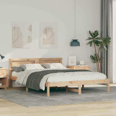 Bedframe Bruin 160 x 200 cm Massief grenenhout