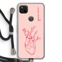 Blooming Heart: Pixel 4a Transparant Hoesje met koord