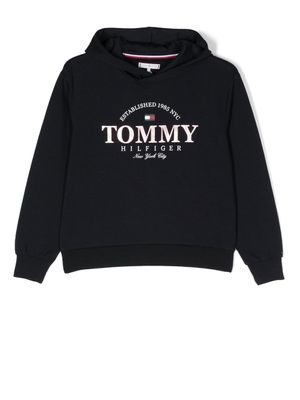 Tommy Hilfiger Junior hoodie en coton à logo imprimé - Bleu