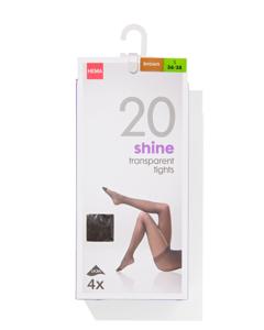HEMA Panty&apos;s Glans Transparant 20 Denier - 4 Stuks Bruin (bruin)