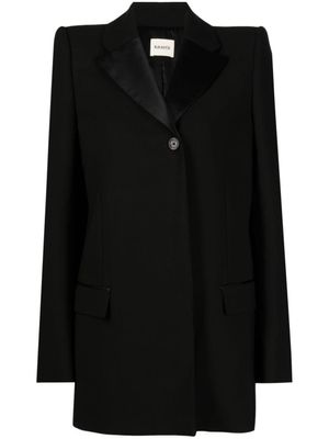 KHAITE blazer en coton mélangés à simple boutonnage - Noir