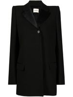 KHAITE blazer en coton mélangés à simple boutonnage - Noir KHAITE blazer en coton mélangés à simple boutonnage - Noir