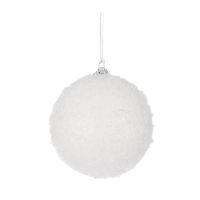 1x Witte sneeuw kerstballen/sneeuwballen 8 cm - thumbnail