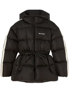 Palm Angels logo-print belted down jacket - Noir