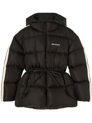 Palm Angels veste de ski ceinturée à logo imprimé - Noir