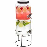 Secret de Gourmet Drankdispenser - 2 lagen - 3,8 liter - glas - limonadetap - met standaard