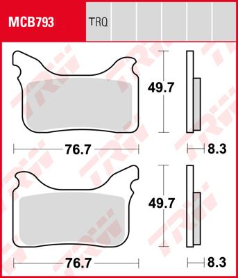 TRW Remblokken, en remschoenen voor de moto, MCB793TRQ Sinter track