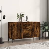 Dressoir 100x36x60 cm bewerkt hout gerookt eikenkleurig