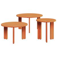 Salontafel 3 pcs Wasbruin Massief grenenhout