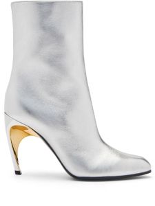 Alexander McQueen bottines Armadillo 95 mm en cuir - Argent