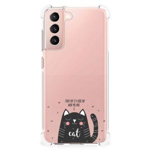 Samsung Galaxy S21 FE Stevig Bumper Hoesje Cat Good Day