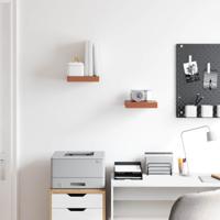 Wandplank met opslag 2 pcs Rood 23 x 23,5 x 4 cm Bewerkt hout