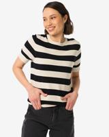 HEMA Dames Top Fally Zwart/wit (zwart/wit)