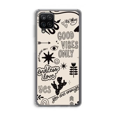 Good vibes: Samsung Galaxy A12 Transparant Hoesje