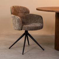 LABEL51 Eetkamerstoel Levi - Hunter - Elite - Zwart Metalen Frame