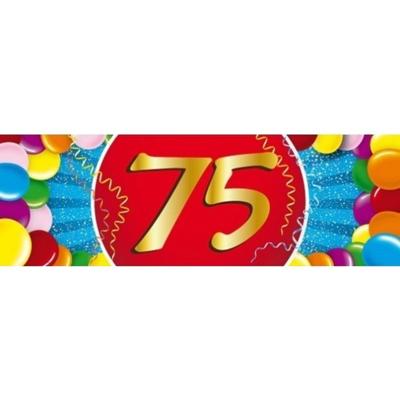 75 jaar leeftijd sticker - 19 x 6 cm - 75 jaar verjaardag - jubileum - versiering