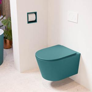 Wandcloset Mondiaz Lavie | Zonder spoelrand | Incl.Toiletzitting-Smag | Keramiek | Smag (turquoise)