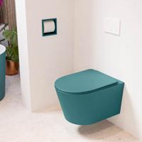 Wandcloset Mondiaz Lavie | Zonder spoelrand | Incl.Toiletzitting-Smag | Keramiek | Smag (turquoise)