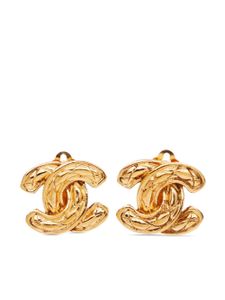 CHANEL Pre-Owned 1990s oorbellen met CC logo - Goud