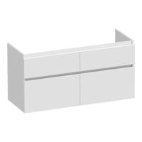 Brauer Delight - Onderkast - 120 cm - met 4 Softclose Lades Greeploos en 2 Sifon Uitsparingen - Hoogglans Wit