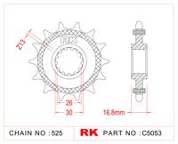 RK Sprocket 525 16z rubberized
