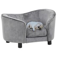 Hondenbank 69x49x40 cm pluche grijs