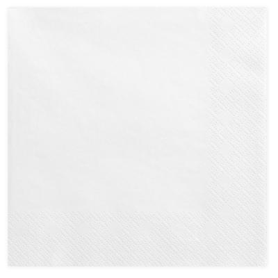 Partydeco Tafel servetten - papier - wit - 33 cm - diner/lunch/verjaardag