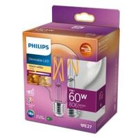 Philips LED Globe G95 E27 5,9-60W filament helder WarmGlow blister - 5103261