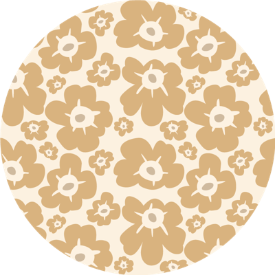 Beige klaprozen vinyl tapijt bloemen en planten