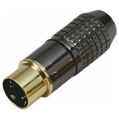 BKL Electronic 0204018 Miniatuur-DIN-connector Stekker, recht Aantal polen: 4 Zwart 1 stuk(s)
