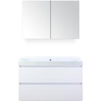 Maxx XL Badmeubelset 100 cm - Wit Hoogglans - Wastafel Just Zonder Kraangat met Spiegelkast