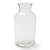 Melkbus transparant - vaas - 10x20 cm - glas - melkbus vaas - klassiek - decoratie