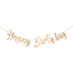 Gouden Letterslinger Happy Birthday - 1 Meter