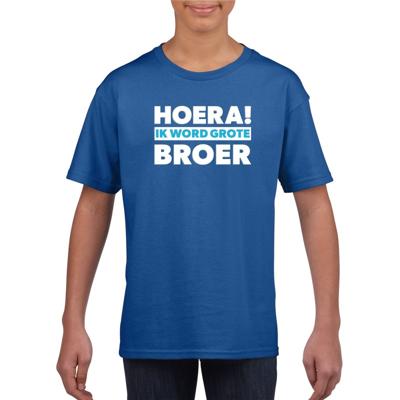 Hoera ik word grote broer - t-shirt - voor jongens - Blauw - geboorte - baby